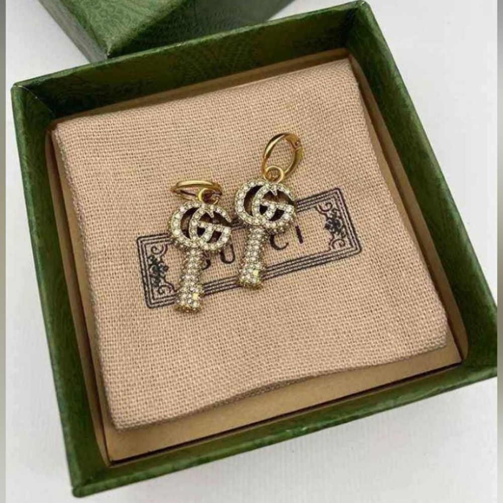 Pre-owned Gucci Double G Key Earrings